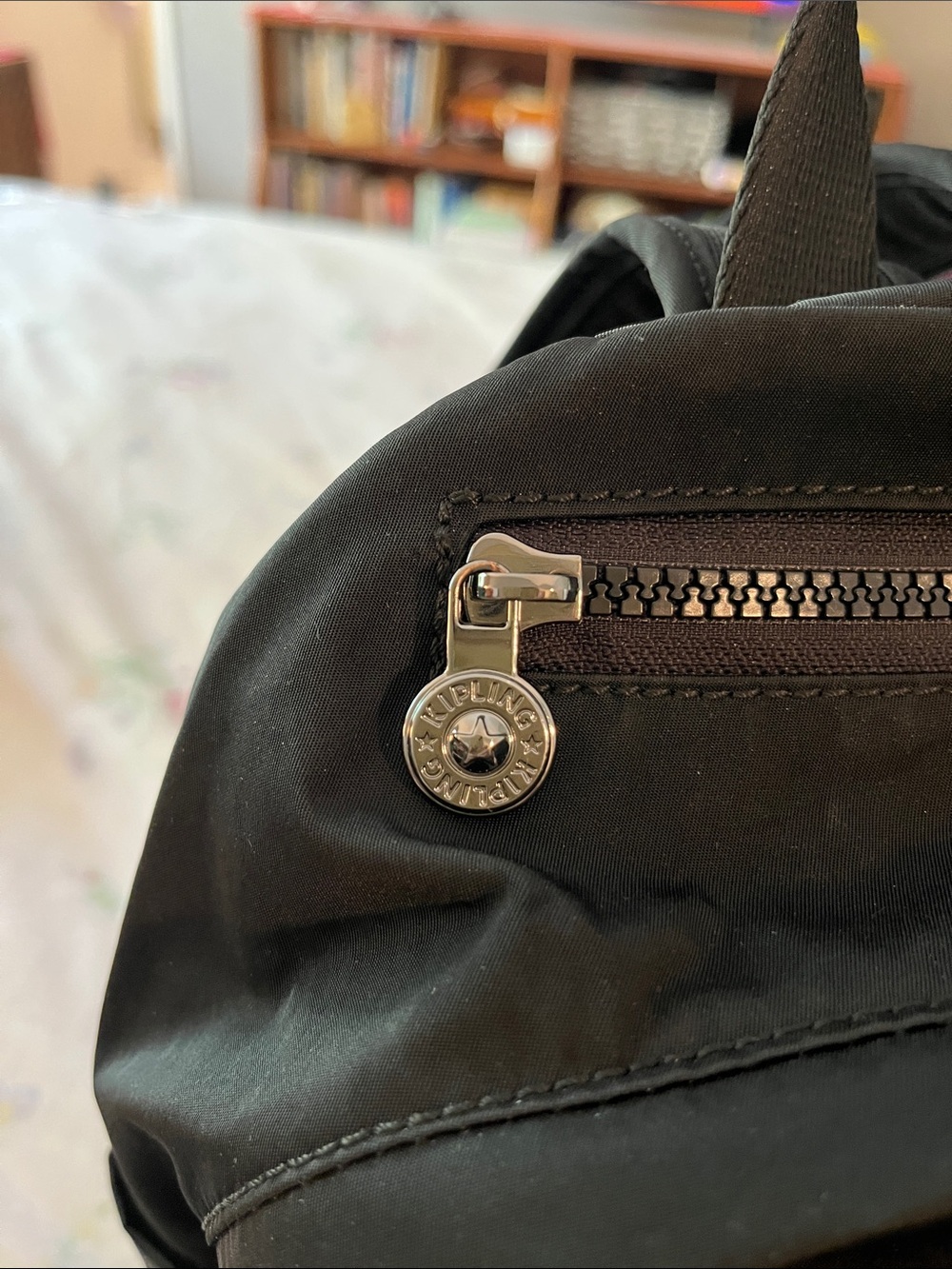 Kipling City Pack Backpack with Silver Hardware and signature Monkey Keychain - Picture 9 of 14